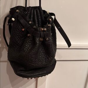 Black Alexander Wang Diego Studded Bucket Bag